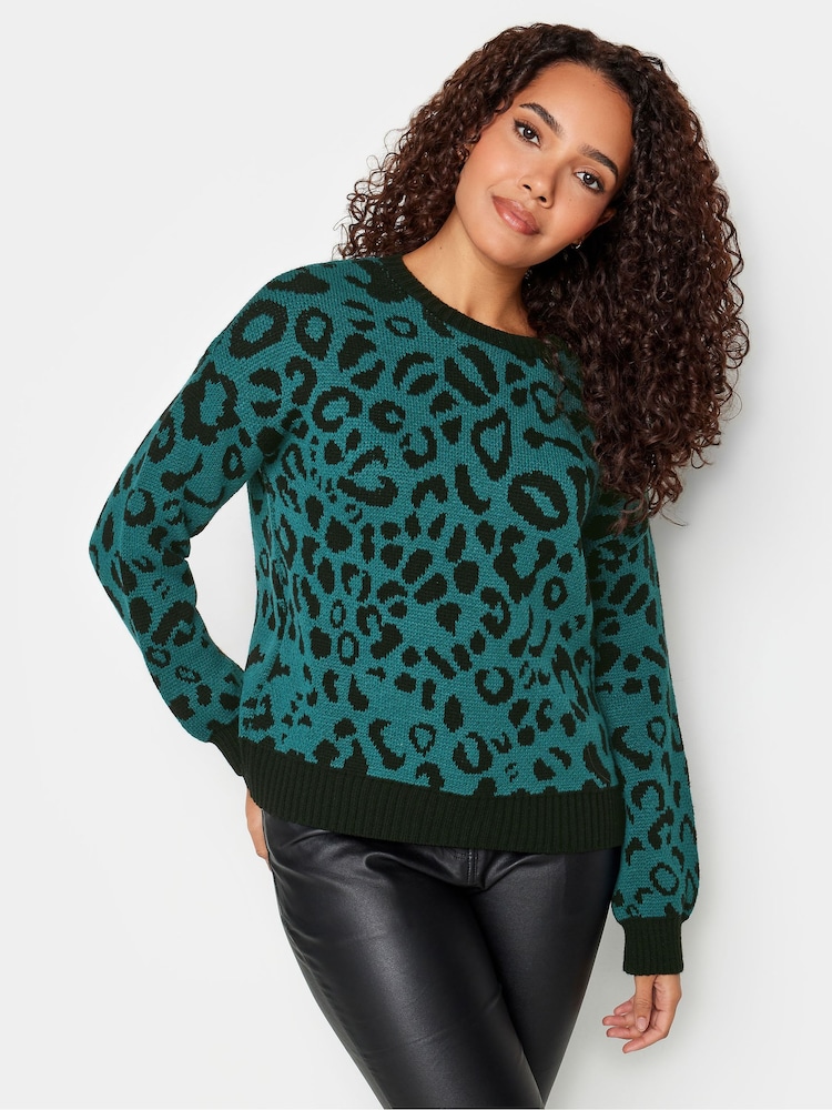 M&Co Green Animal Print Bold Jumper - Image 1 of 5 M&Co Green Animal Print Bold Jumper - Image 1 of 5