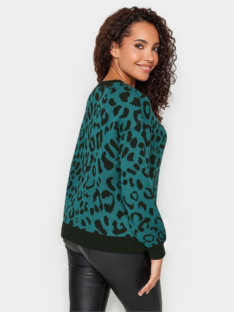 M&Co Green Animal Print Bold Jumper - Image 2 of 5 M&Co Green Animal Print Bold Jumper - Image 2 of 5