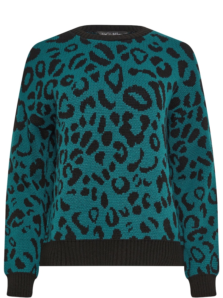 M&Co Green Animal Print Bold Jumper - Image 5 of 5 M&Co Green Animal Print Bold Jumper - Image 5 of 5