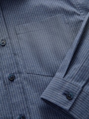 Navy Blue Stripe Long Sleeve Twill Shirt (3-16yrs) - Image 3 of 3