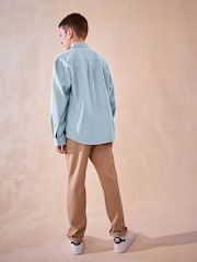 Blue Plain Long Sleeve Twill Shirt (3-16yrs) - Image 2 of 6