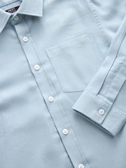 Blue Plain Long Sleeve Twill Shirt (3-16yrs) - Image 6 of 6