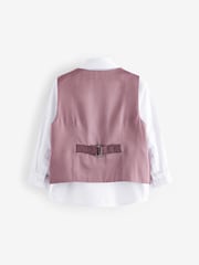 Plum Purple Check Waistcoat Set With Shirt And Bow Tie (3mths-7yrs) - Image 6 of 10