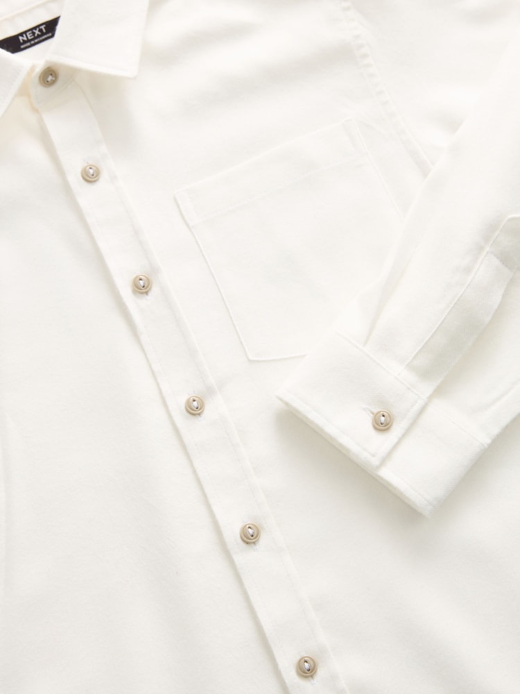 Ecru Plain Long Sleeve Twill Shirt (3-16yrs) - Image 7 of 7 Ecru Plain Long Sleeve Twill Shirt (3-16yrs) - Image 7 of 7