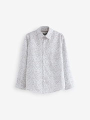 White Ditsy Floral Long Sleeve Printed 100% Cotton Shirt (3-16yrs) - Image 1 of 3