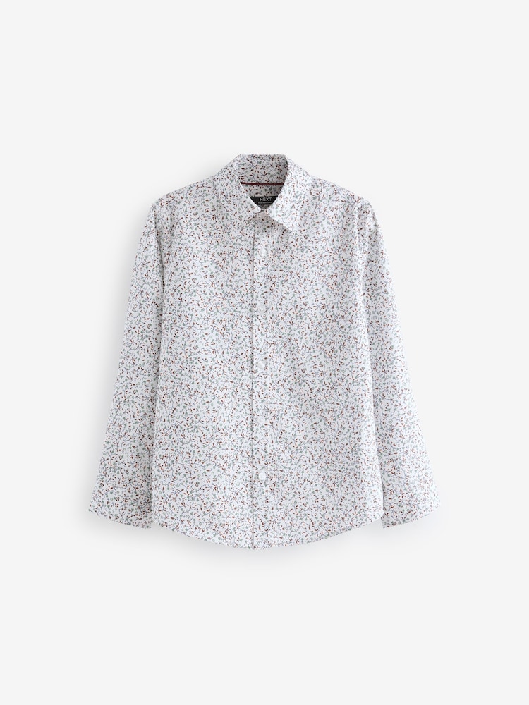 White Ditsy Floral Long Sleeve Printed 100% Cotton Shirt (3-16yrs) - Image 1 of 3 White Ditsy Floral Long Sleeve Printed 100% Cotton Shirt (3-16yrs) - Image 1 of 3