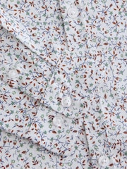 White Ditsy Floral Long Sleeve Printed 100% Cotton Shirt (3-16yrs) - Image 3 of 3