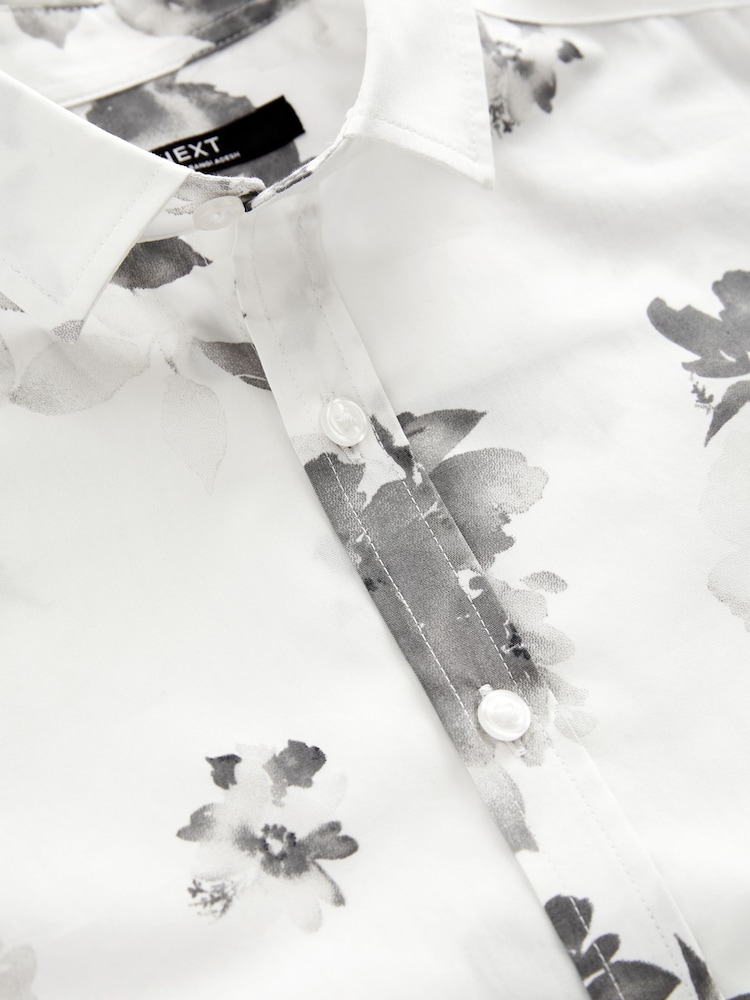 Black/White Short Sleeve Printed Shirt (3-16yrs) - Image 3 of 3