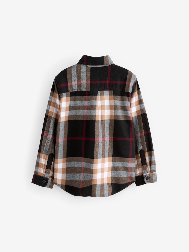 Brown/Cream Check Long Sleeve Twill Shirt (3-16yrs) - Image 2 of 3