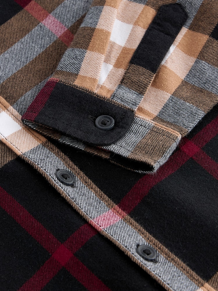Brown/Cream Check Long Sleeve Twill Shirt (3-16yrs) - Image 3 of 3