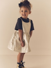 Gold Party Pinafore And T-Shirt Set (3mths-10yrs) - Image 1 of 1