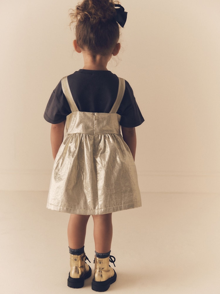 Gold Party Pinafore And T-Shirt Set (3mths-10yrs) - Image 2 of 10