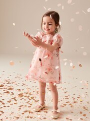 Pink Floral Organza Party Dress (3mths-8yrs) - Image 1 of 8