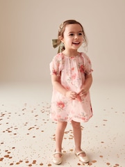 Pink Floral Organza Party Dress (3mths-8yrs) - Image 2 of 8
