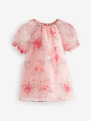 Pink Floral Organza Party Dress (3mths-8yrs) - Image 6 of 8