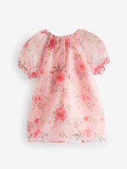 Pink Floral Organza Party Dress (3mths-8yrs) - Image 7 of 8