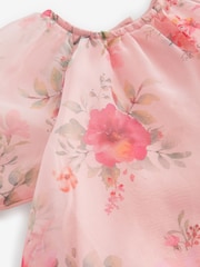 Pink Floral Organza Party Dress (3mths-8yrs) - Image 8 of 8