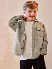 Grey Plain 100% Cotton Overshirt (3-16yrs) - Image 1 of 12