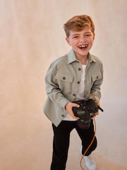 Grey Plain 100% Cotton Overshirt (3-16yrs) - Image 2 of 12