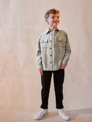 Grey Plain 100% Cotton Overshirt (3-16yrs) - Image 4 of 12