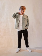 Grey Plain 100% Cotton Overshirt (3-16yrs) - Image 5 of 12