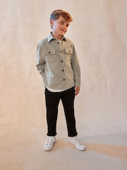 Grey Plain 100% Cotton Overshirt (3-16yrs) - Image 6 of 12