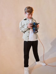Grey Plain 100% Cotton Overshirt (3-16yrs) - Image 7 of 12
