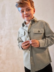 Grey Plain 100% Cotton Overshirt (3-16yrs) - Image 8 of 12