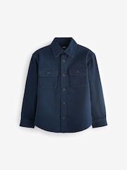 Navy Plain 100% Cotton Overshirt (3-16yrs) - Image 5 of 7