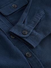 Navy Plain 100% Cotton Overshirt (3-16yrs) - Image 7 of 7