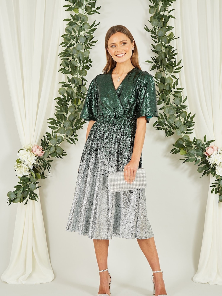 ombre sequin midi dress Buy Yumi Green Ombre Sequin Midi Wrap Dress from Next USA