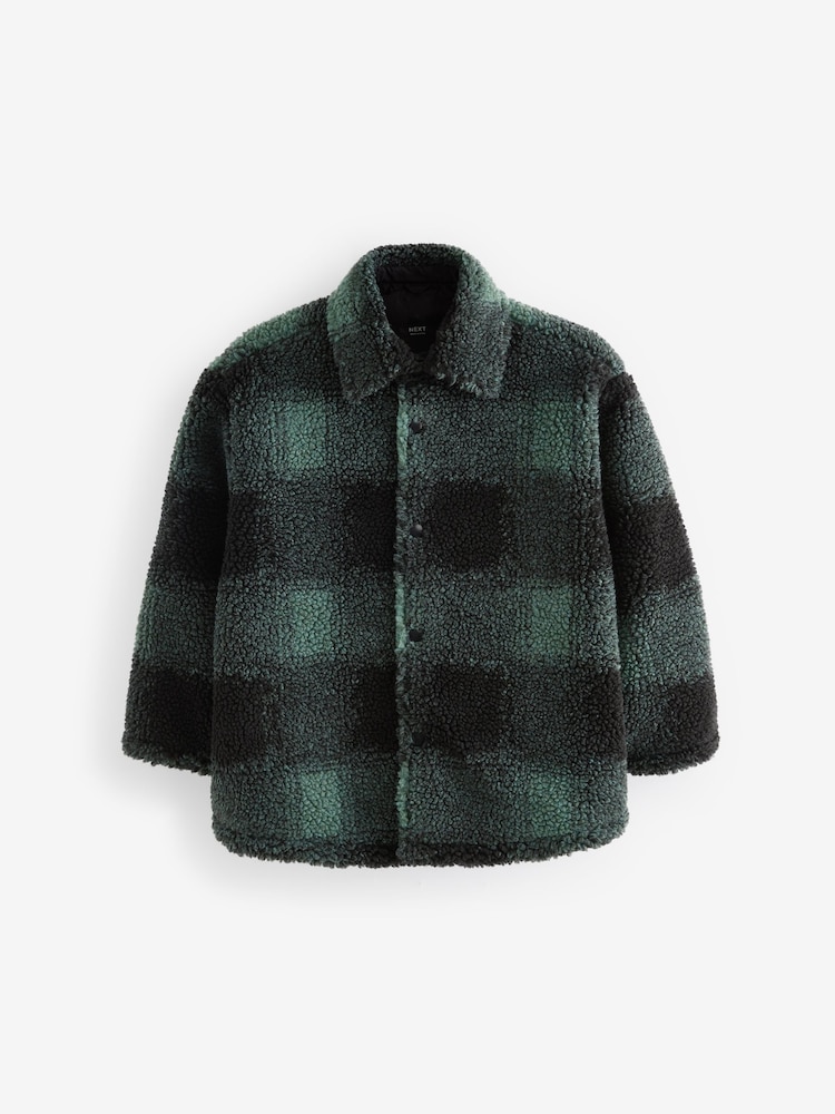 Grün kariert - Shacket aus Teddyfleece (3–16 J.) - Bild 1 von 1 Grün kariert - Shacket aus Teddyfleece (3–16 J.) - Bild 1 von 1