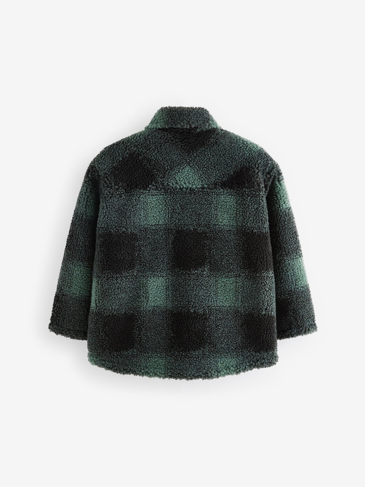 Green Check Borg Shacket (3-16yrs) - Image 2 of 6