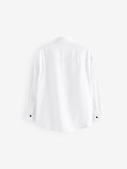 White Long Sleeve Linen Relax Fit Shirt (3-16yrs) - Image 2 of 3