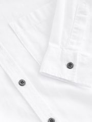 White Long Sleeve Linen Relax Fit Shirt (3-16yrs) - Image 3 of 3