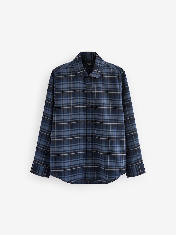 Navy Check Single Oxford Shirt (3-16yrs) - Image 1 of 3
