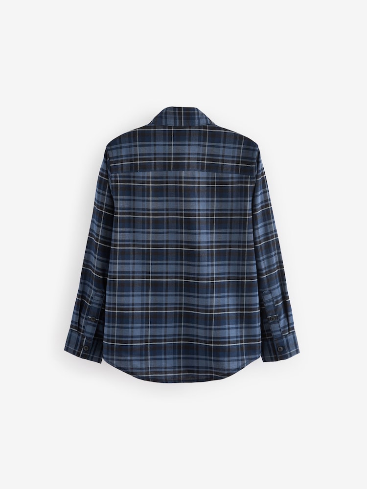Navy Check Single Oxford Shirt (3-16yrs) - Image 2 of 3
