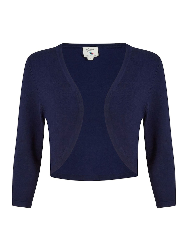 Marineblau - Yumi Strickbolero - Bild 4 von 4 Marineblau - Yumi Strickbolero - Bild 4 von 4