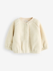 Cream Strawberry Borg Fleece Bomber Jacket (3mths-8yrs) - Image 5 of 7