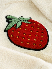 Cream Strawberry Borg Fleece Bomber Jacket (3mths-8yrs) - Image 7 of 7