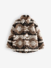 Tan Brown Borg Shacket (3-16yrs) - Image 4 of 7
