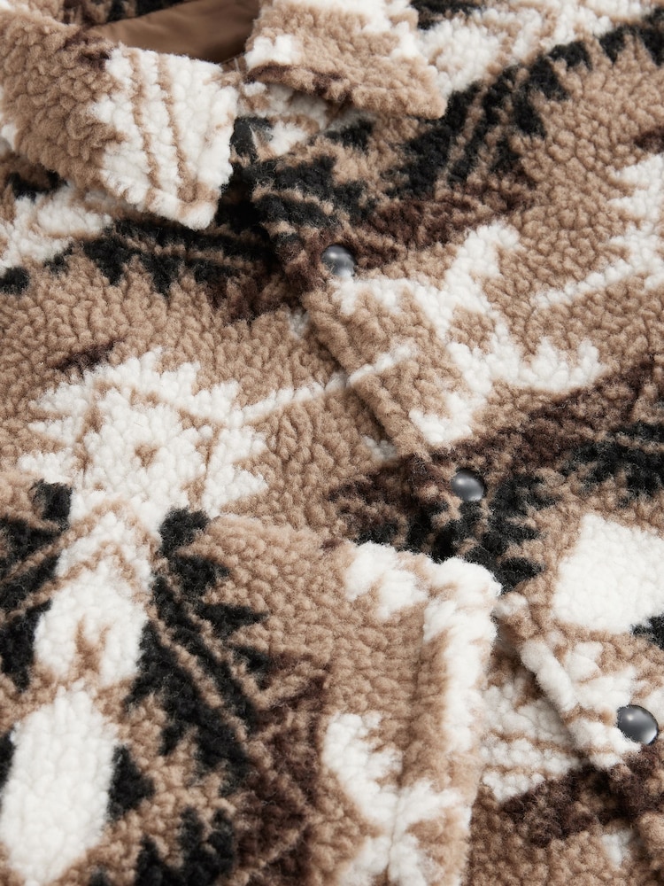 Tan Brown Borg Shacket (3-16yrs) - Image 7 of 7