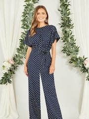 Mela Blue Spot Batwing  Jumpsuit - Image 2 of 4