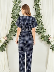 Mela Blue Spot Batwing  Jumpsuit - Image 3 of 4