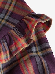 Purple 100% Cotton Check Frill Dress (3mths-8yrs) - Image 7 of 8