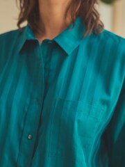 Grün - Kurzes Pyjama-Set aus 100% Baumwolle mit Streifen - Bild 4 von 5