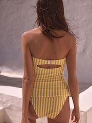 Yellow/White Crinkle Bandeau Tankini Top - Image 4 of 6