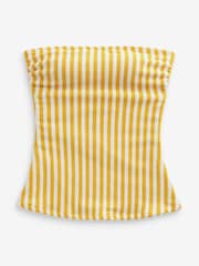 Yellow/White Crinkle Bandeau Tankini Top - Image 6 of 6