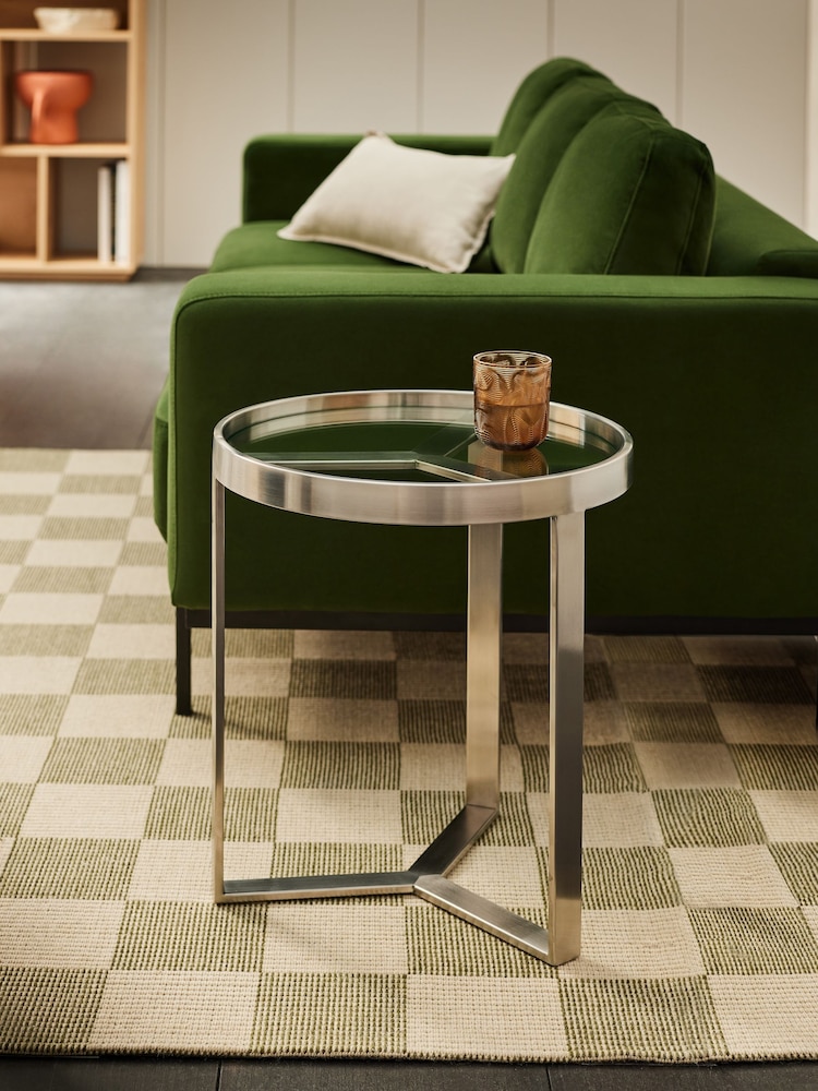 MADE.COM Brushed Steel Aula Side Table - Image 1 of 3