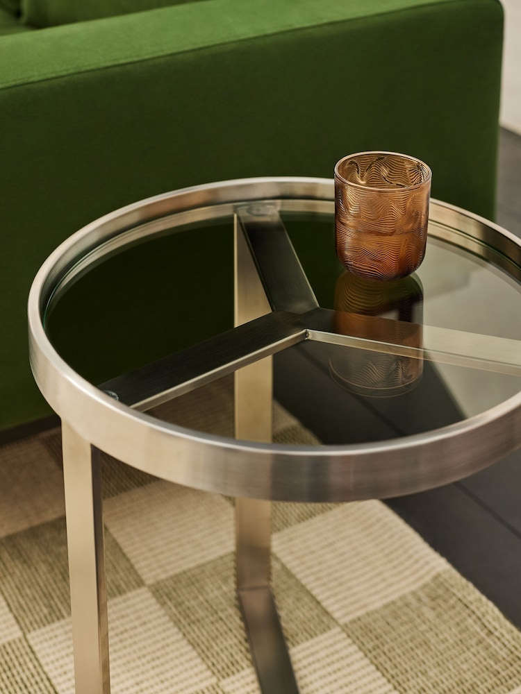MADE.COM Brushed Steel Aula Side Table - Image 2 of 3